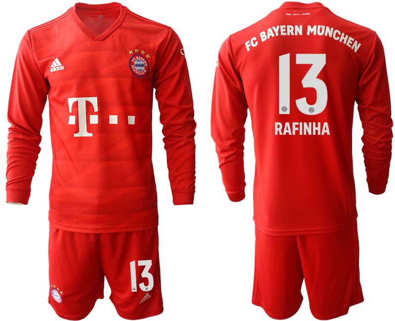 Men 2019-2020 club Bayern Munich home long sleeves #13 red Soccer Jerseys